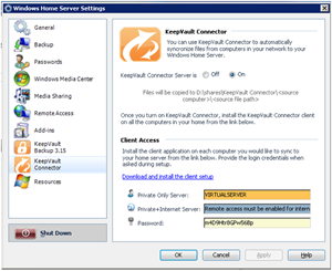 KeepVault Connector Settings