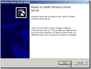 WHS Install Screen