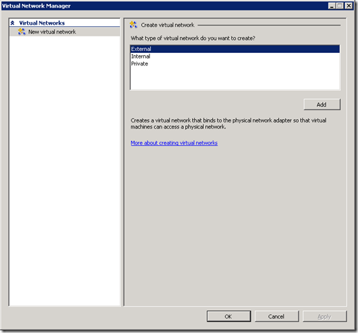 New Machine Network adapter setup
