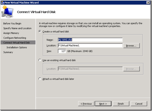 New Machine New Virtual HDD