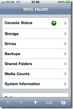WHS Health 1.0.0.10 Home Page
