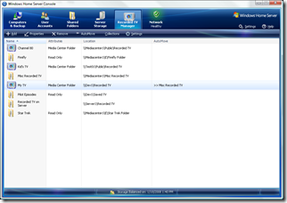 Recorded TV Manager Console