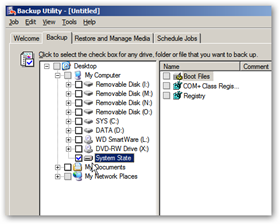 Backup Utility System State