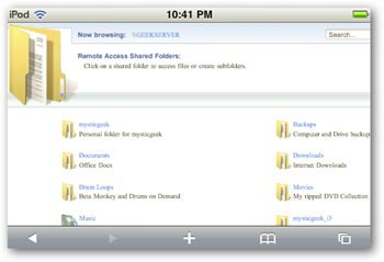 iPhone WHS Access