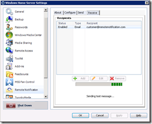 Remote Notification Add Email Recipient