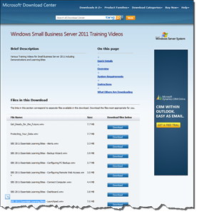 SBS 2011 Training Videos