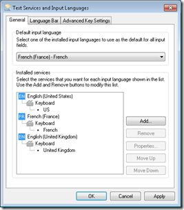 French Language Keyboard on WHS 2011