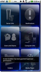 WHS for Android 1.3 Home Screen