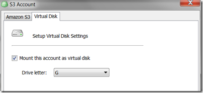 CloudBerry Backup for WHS 2.2 - Virtual Drive