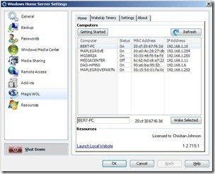Magic WOL Main Settings