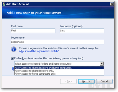 Add User Account Wizard