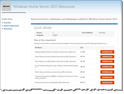 WHS 2011 Resources by Microsoft