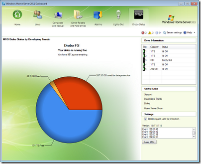 WHS Drobo Status Beta 1