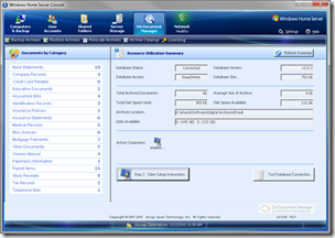 DA Document Manager 2010 WHS Console