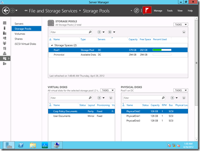 Implementing Storage Pools and Storage Spaces Virtual Lab