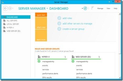 Server Manager Dashboard