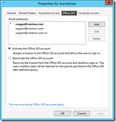 Email Options in WS2012e