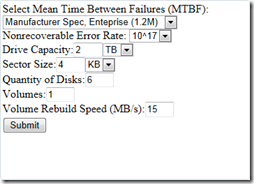 RAID Reliability Calculator