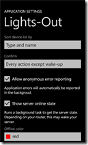 Lights-Out Mobile - Settings