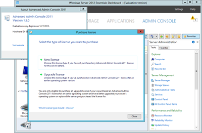 Advanced Admin Console 2011 for WS2012e