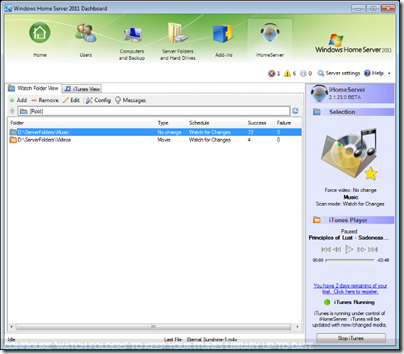 iHomeServer 2 - Watch Folder View