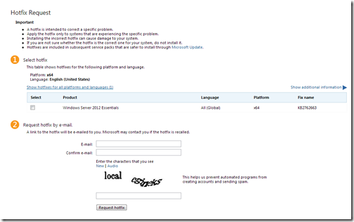 KB2762663 Hotfix Request