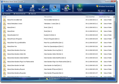 My Movies for WHS Monitor