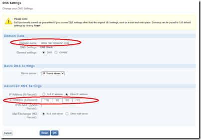 Figure 10 - Forwarding your domain name to your router