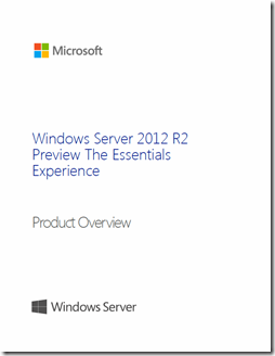WS2012 R2 Essentials Product Overview