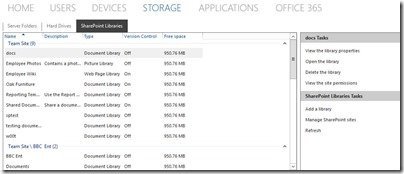 SharePoint Libraries in WS2012 R2 Essentials