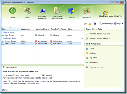 WHS Office 2011 Dashboard in WHS2011