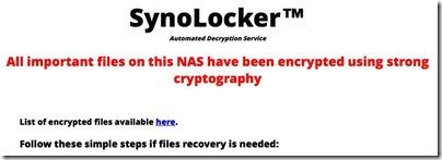 SynoLocker Tweet