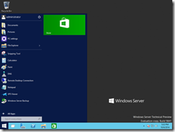 Windows Server 10 Technical Preview Start Menu