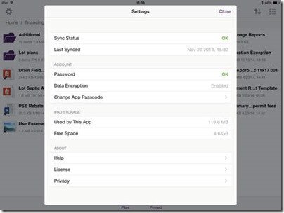 iPad Word Folders Settings