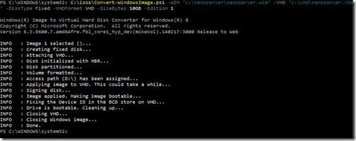 Install Nano Server in a VM