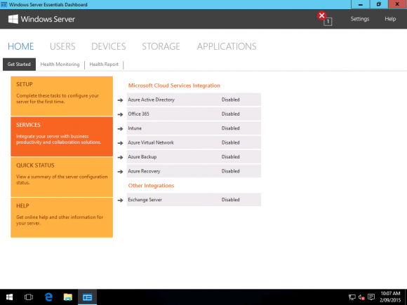 WS2016 Essentials TP3 Microsoft Online Services Integration